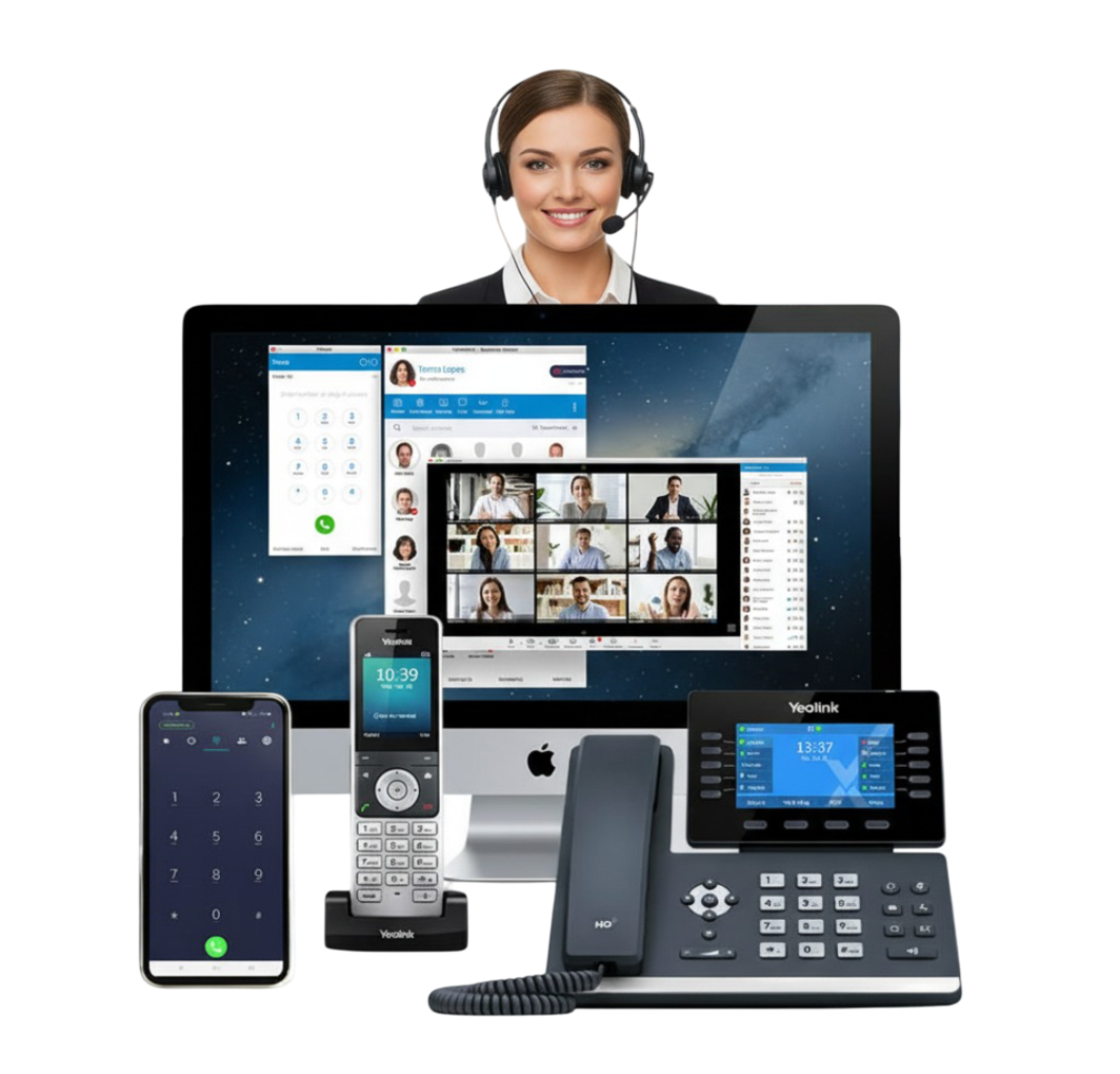 Business SIP trunk and VoIP infrastructure illustration